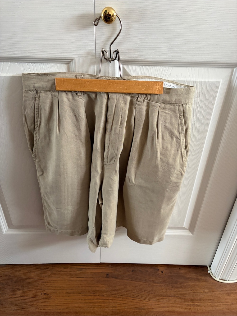 Tommy Bahama Tan Flat-Front Pleated Men's Shorts